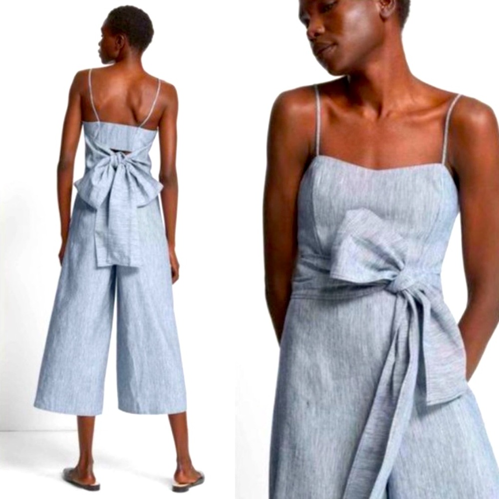CLUB MONACO Dalennah Linen Blend Jumpsuit Sz 10